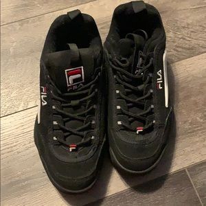 Black Fila Disruptors